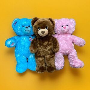 Build-A-Bear BAB Birthday, Cupcake, Heart Holiday Gift Bear Plush 16" Set Of 3